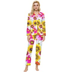 Flowers Blossom Bloom Nature Plant Womens  Long Sleeve Velvet Pocket Pajamas Set by Hannah976