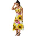 Flowers Blossom Bloom Nature Plant Tie-Strap Tiered Midi Chiffon Dress View2