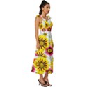 Flowers Blossom Bloom Nature Plant Tie-Strap Tiered Midi Chiffon Dress View3