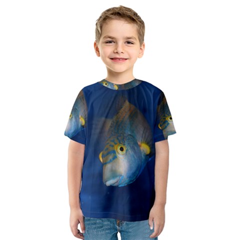 Fish Blue Animal Water Nature Kids  Sport Mesh T-shirt by Hannah976