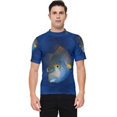 Fish Blue Animal Water Nature Men s Short Sleeve Rash Guard by Hannah976