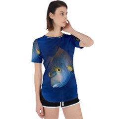 Fish Blue Animal Water Nature Perpetual Short Sleeve T-shirt by Hannah976