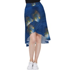 Fish Blue Animal Water Nature Frill Hi Low Chiffon Skirt by Hannah976