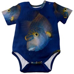 Fish Blue Animal Water Nature Baby Short Sleeve Bodysuit by Hannah976