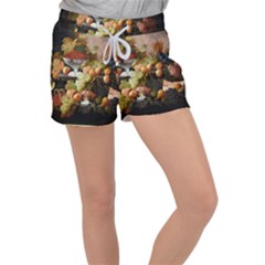 Abundance Of Fruit Severin Roesen Women s Velour Lounge Shorts by Hannah976