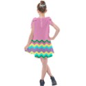 Easter Chevron Pattern Stripes Kids  Tie Up Tunic Dress View2