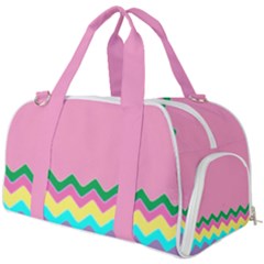 Easter Chevron Pattern Stripes Burner Gym Duffel Bag by Hannah976