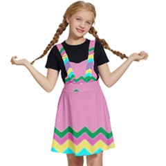 Easter Chevron Pattern Stripes Kids  Apron Dress by Hannah976