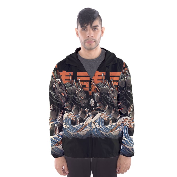 Sushi Dragon Japanese Men s Hooded Windbreaker