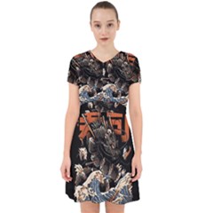 Sushi Dragon Japanese Adorable In Chiffon Dress by Bedest