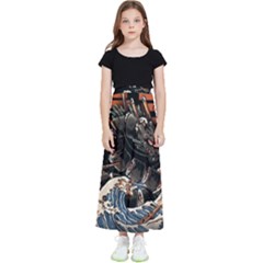 Sushi Dragon Japanese Kids  Flared Maxi Skirt by Bedest