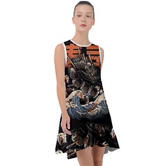 Sushi Dragon Japanese Frill Swing Dress by Bedest