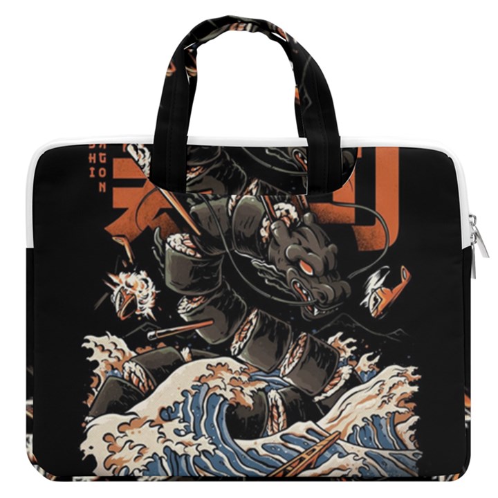 Sushi Dragon Japanese MacBook Pro 16  Double Pocket Laptop Bag 