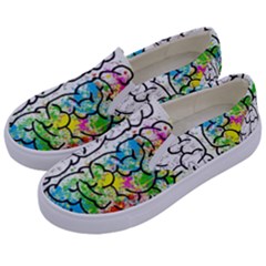 Brain Mind Psychology Idea Drawing Kids  Canvas Slip Ons by Ndabl3x