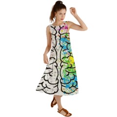 Brain Mind Psychology Idea Drawing Summer Maxi Dress by Ndabl3x