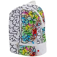 Brain Mind Psychology Idea Drawing Zip Bottom Backpack by Ndabl3x