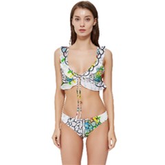 Brain Mind Psychology Idea Drawing Low Cut Ruffle Edge Bikini Set by Ndabl3x