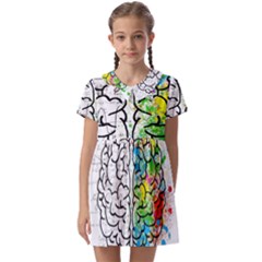 Brain Mind Psychology Idea Drawing Kids  Asymmetric Collar Dress by Ndabl3x