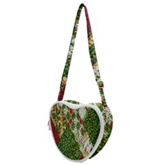 Christmas Quilt Background Heart Shoulder Bag by Ndabl3x