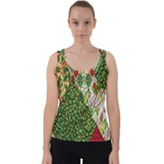 Christmas Quilt Background Velvet Tank Top by Ndabl3x