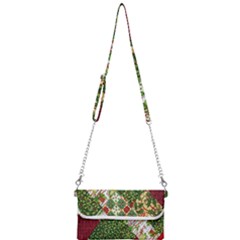 Christmas Quilt Background Mini Crossbody Handbag by Ndabl3x