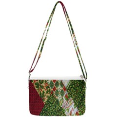 Christmas Quilt Background Double Gusset Crossbody Bag by Ndabl3x