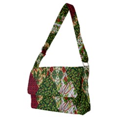 Christmas Quilt Background Full Print Messenger Bag (m) by Ndabl3x