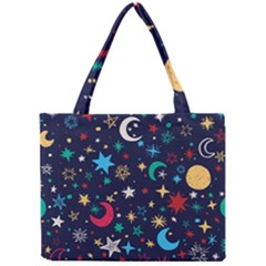 Colorful Background Moons Stars Mini Tote Bag by Ndabl3x