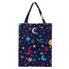 Colorful Background Moons Stars Classic Tote Bag by Ndabl3x