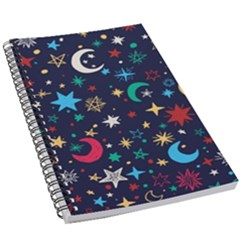 Colorful Background Moons Stars 5 5  X 8 5  Notebook by Ndabl3x