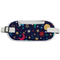 Colorful Background Moons Stars Rounded Waist Pouch by Ndabl3x