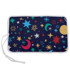 Colorful Background Moons Stars Pen Storage Case (m) by Ndabl3x