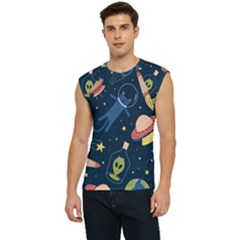 Seamless Pattern With Funny Alien Cat Galaxy Men s Raglan Cap Sleeve T-shirt by Ndabl3x