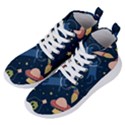 Seamless Pattern With Funny Alien Cat Galaxy Women s Lightweight High Top Sneakers View2