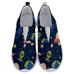 Seamless Pattern With Funny Alien Cat Galaxy No Lace Lightweight Shoes by Ndabl3x