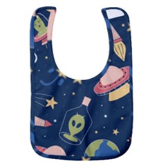 Seamless Pattern With Funny Alien Cat Galaxy Baby Bib by Ndabl3x