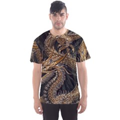 Fantasy Dragon Pentagram Men s Sport Mesh T-shirt