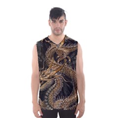 Fantasy Dragon Pentagram Men s Basketball Tank Top