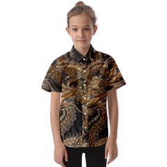 Fantasy Dragon Pentagram Kids  Short Sleeve Shirt