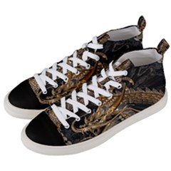 Fantasy Dragon Pentagram Men s Mid-top Canvas Sneakers