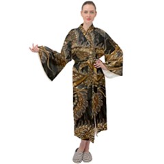 Fantasy Dragon Pentagram Maxi Velvet Kimono