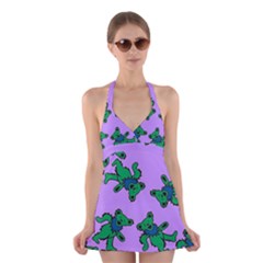 Grateful Dead Bears Halter Dress Swimsuit  by Cendanart