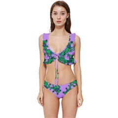 Grateful Dead Bears Low Cut Ruffle Edge Bikini Set