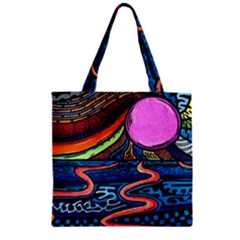 Grateful Dead Wallpaper Zipper Grocery Tote Bag by Cendanart