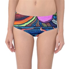 Grateful Dead Wallpaper Mid-waist Bikini Bottoms by Cendanart