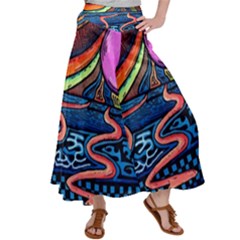 Grateful Dead Wallpaper Women s Satin Palazzo Pants by Cendanart