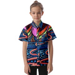 Grateful Dead Wallpaper Kids  Short Sleeve Shirt by Cendanart