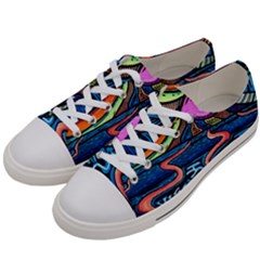 Grateful Dead Wallpaper Men s Low Top Canvas Sneakers by Cendanart