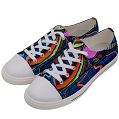 Grateful Dead Wallpaper Women s Low Top Canvas Sneakers by Cendanart