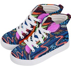 Grateful Dead Wallpaper Kids  Hi-top Skate Sneakers by Cendanart